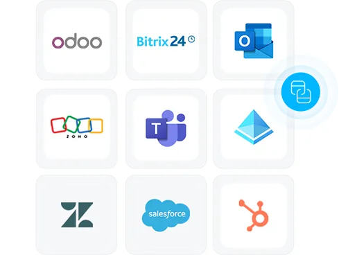 Pulse UC integrations — Salesforce, HubSpot, Zoho, Zendesk, Microsoft Teams, Outlook, Odoo and Bitrix24